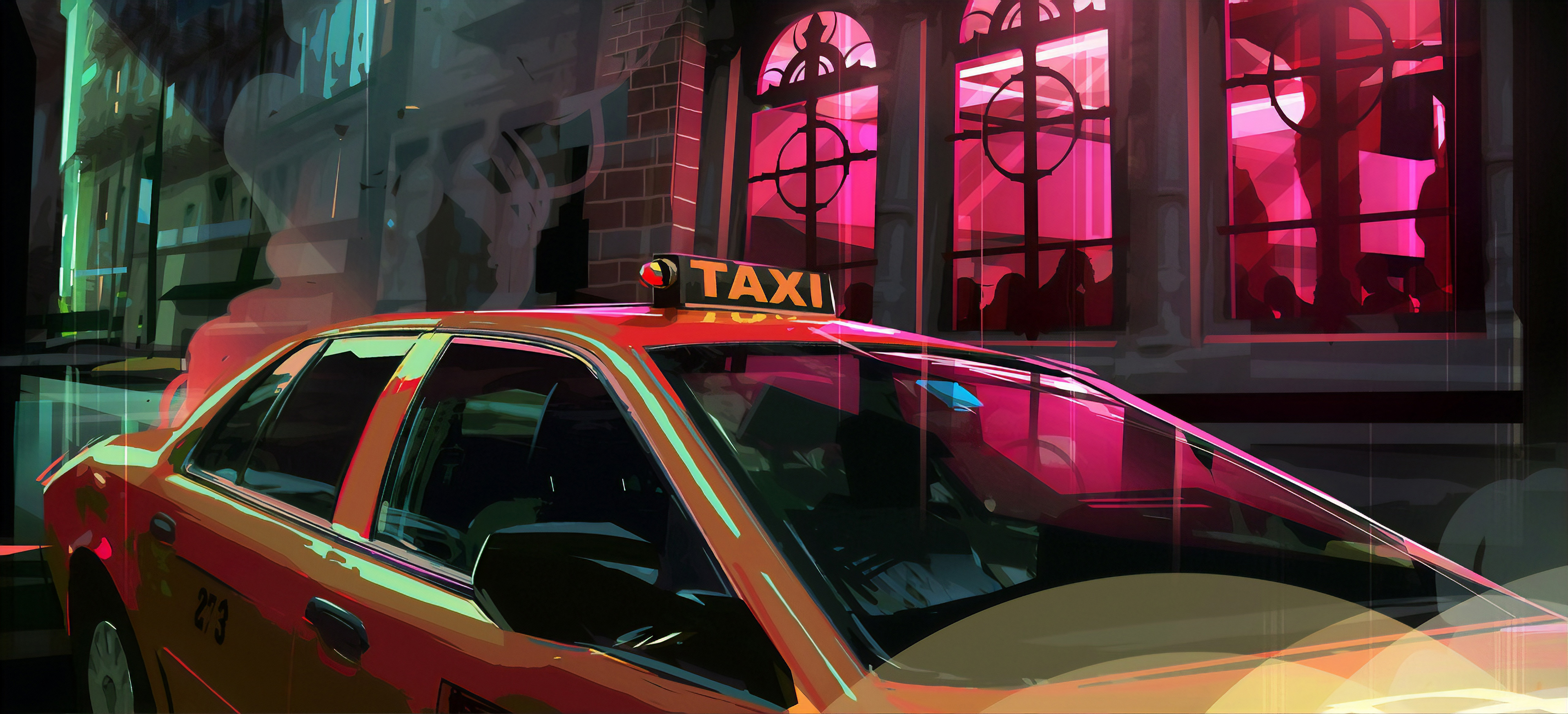 Taxi Digital Art 4k Wallpaper, HD Artist