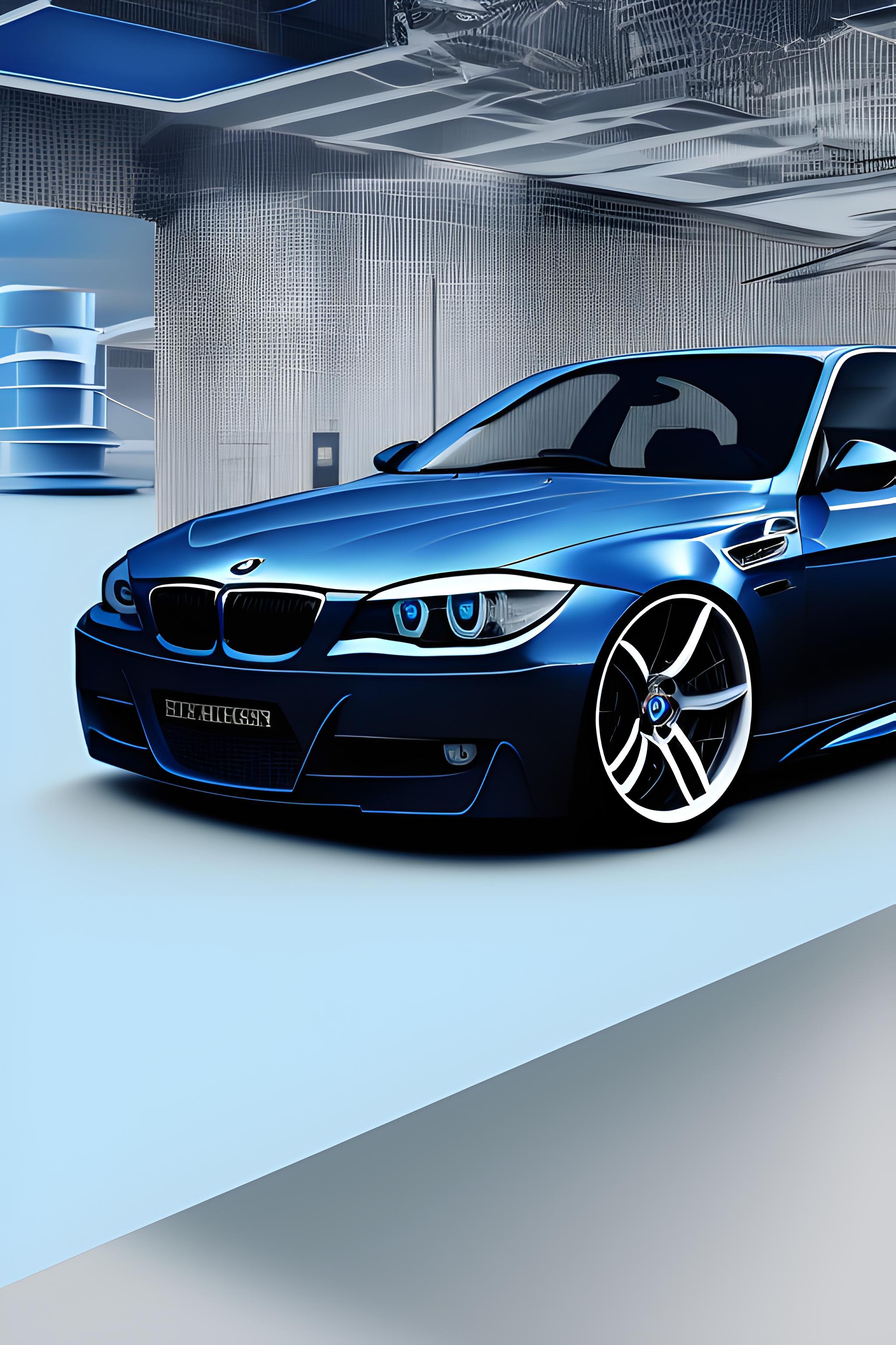 BMW e60 animated dark blue whit black