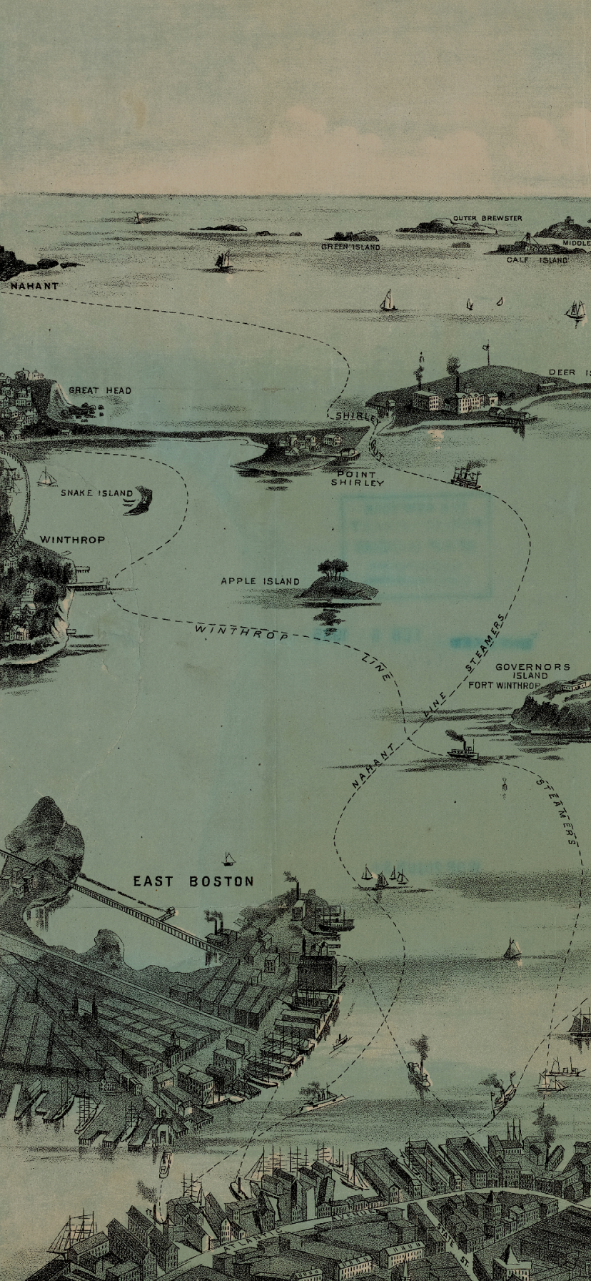 Vintage Boston Map Wallpaper