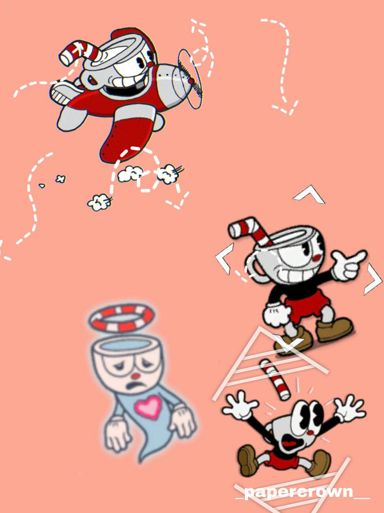 Cuphead background and icons. Cuphead