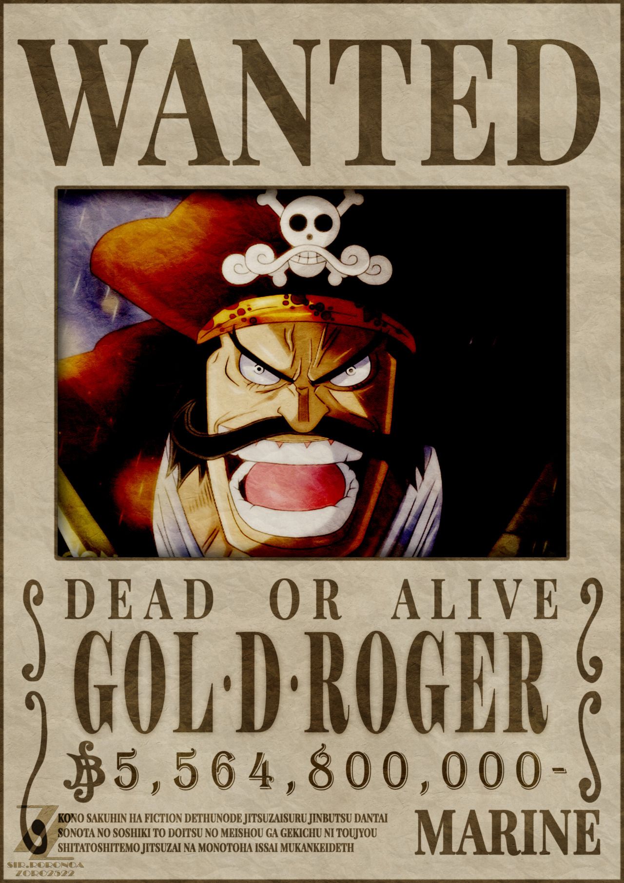 Sir.RORONOA. One piece bounties, One