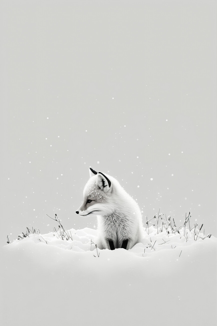 Snow Fox Wall Mural. Buy online at