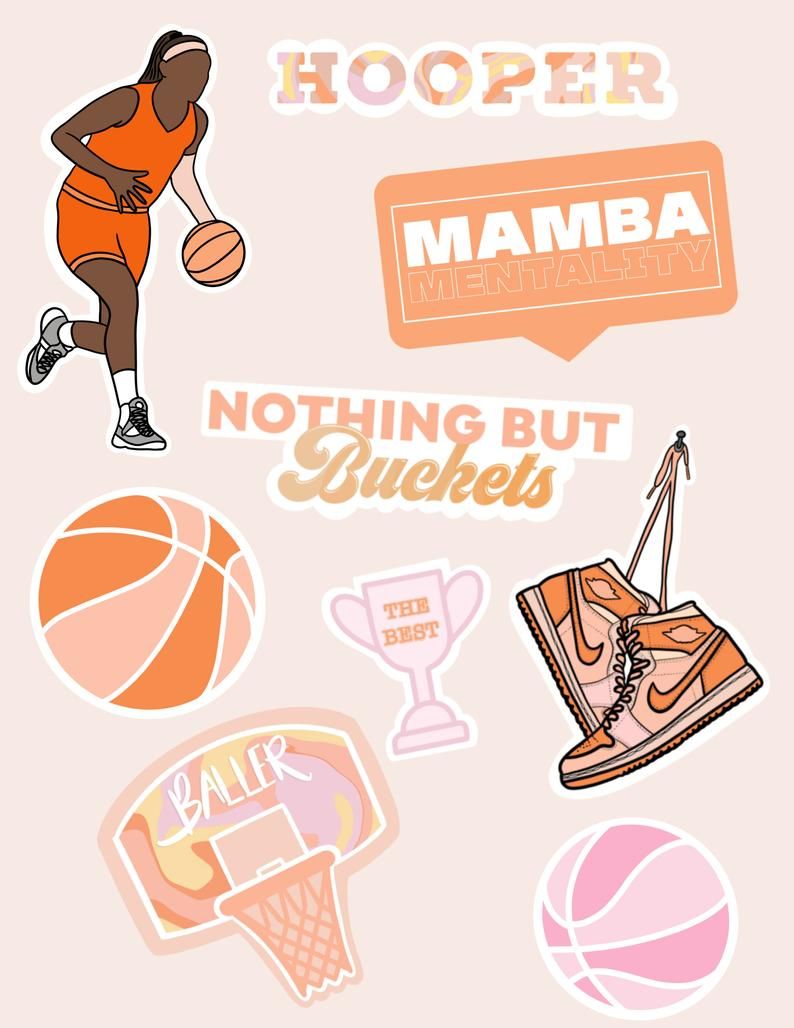 Basketball Vinyl Sticker, Waterproof