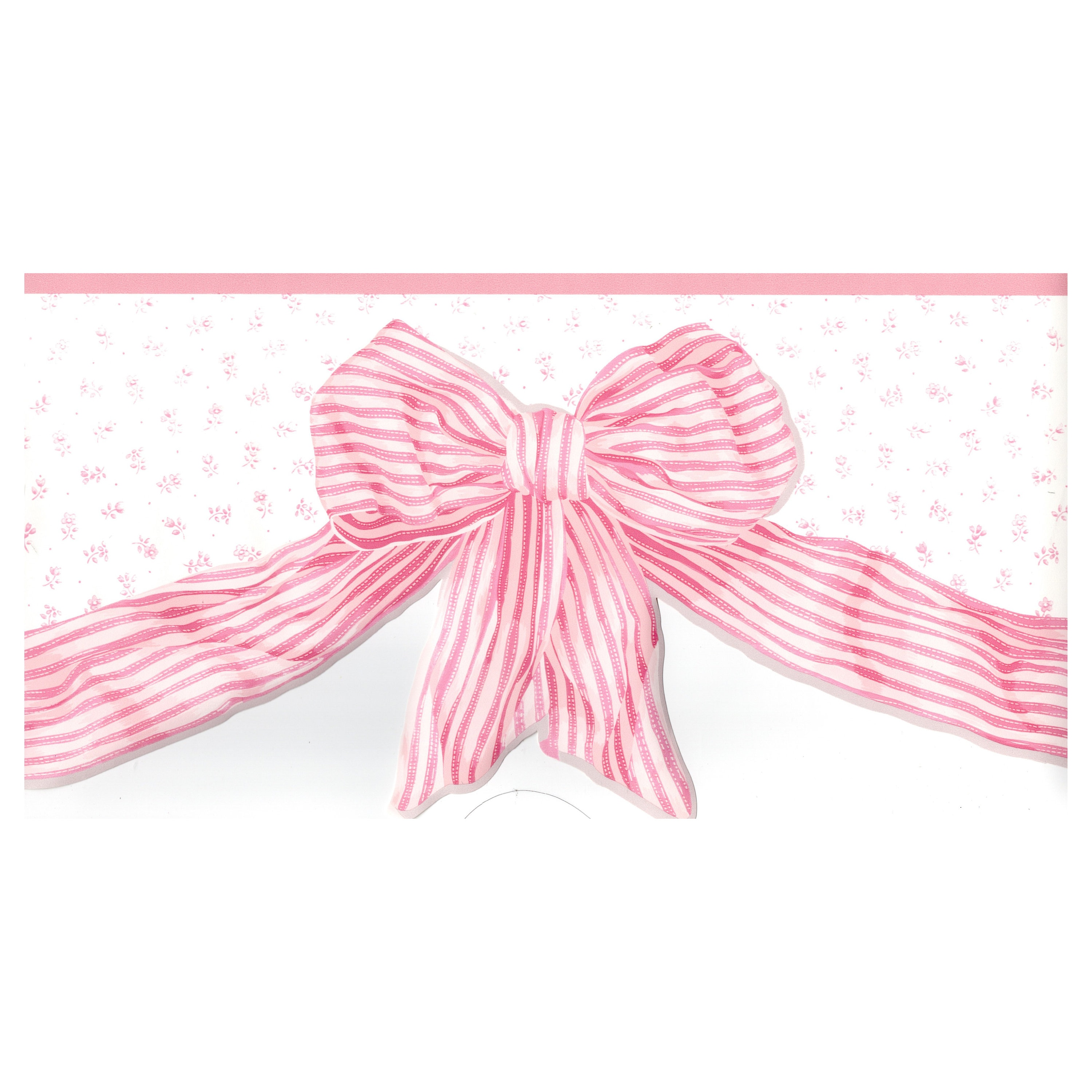 Pink Bow Ribbon Nursery Wallpaper