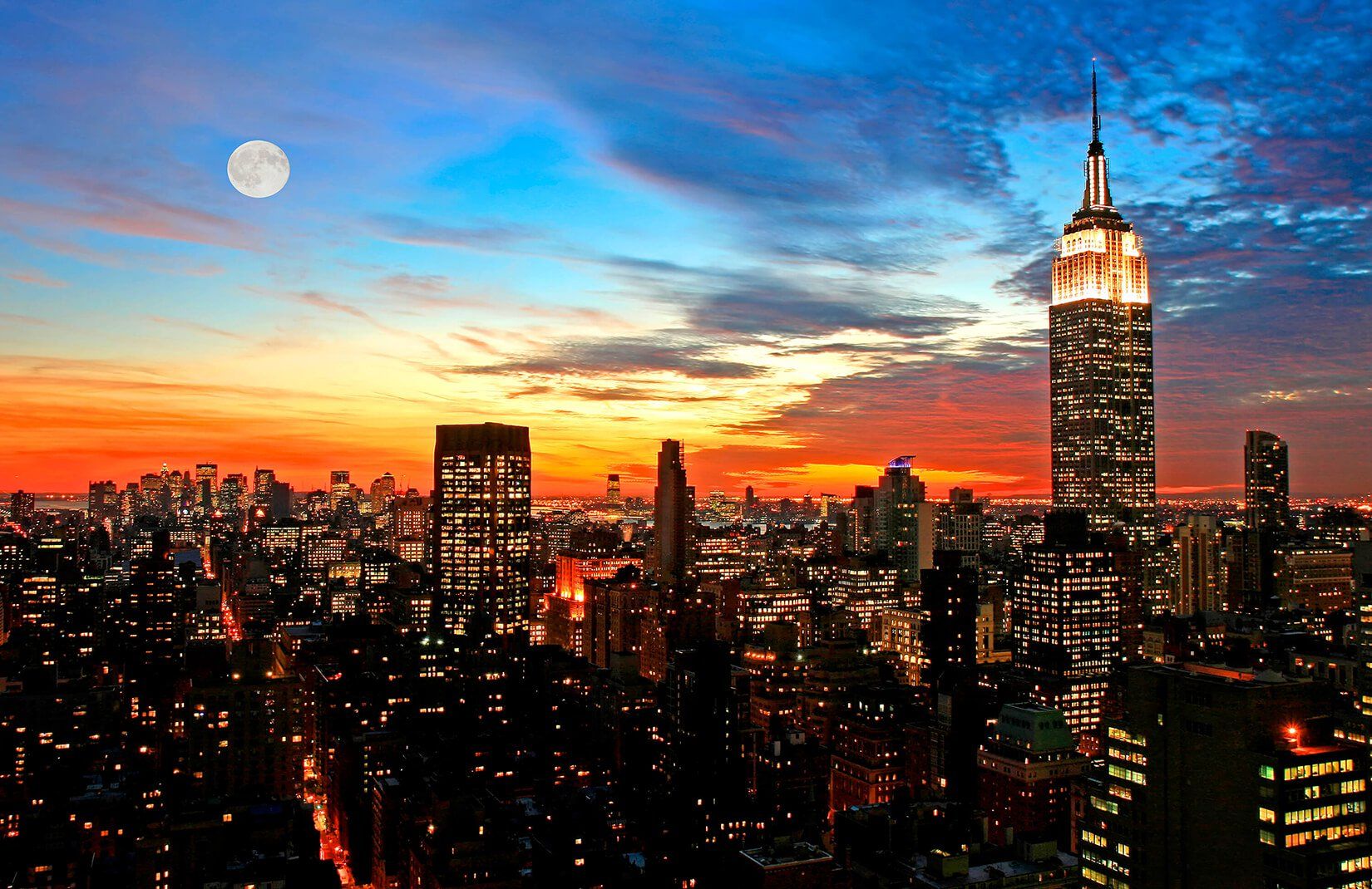 Sunset Over NYC Wallpaper Mural. Hovia
