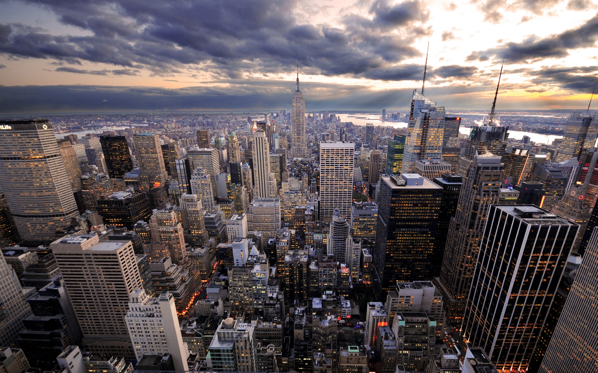 New York Skyline Sunset Wallpaper 10