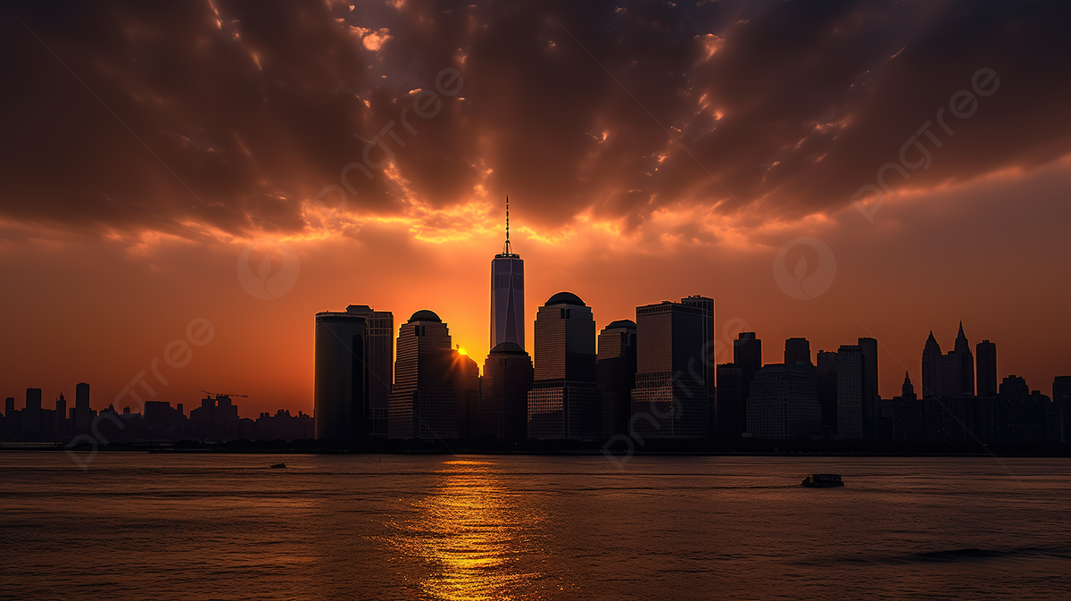 City Background, Wallpaper, Sunset