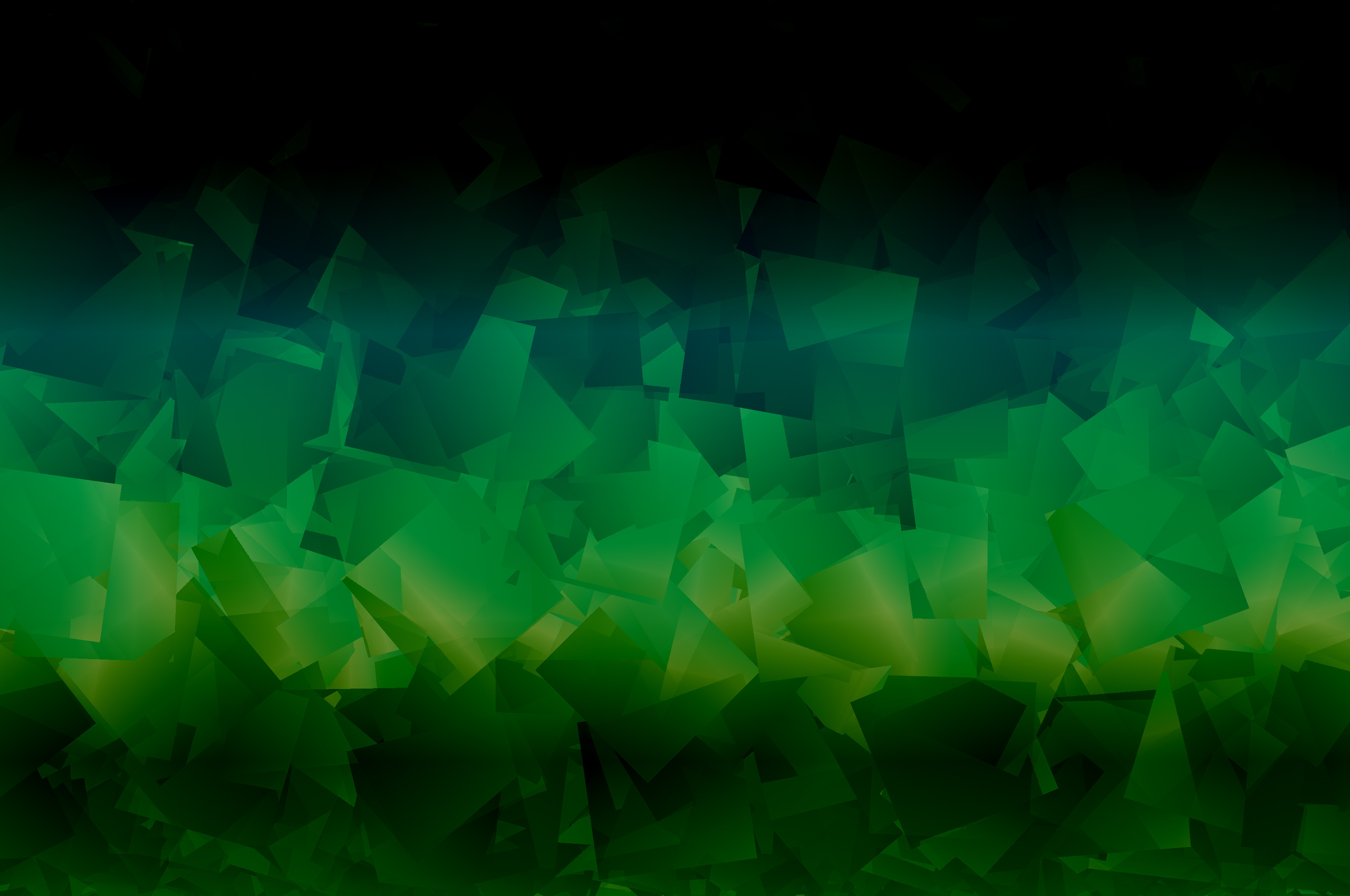 Dark Green Abstract Shapes 4k