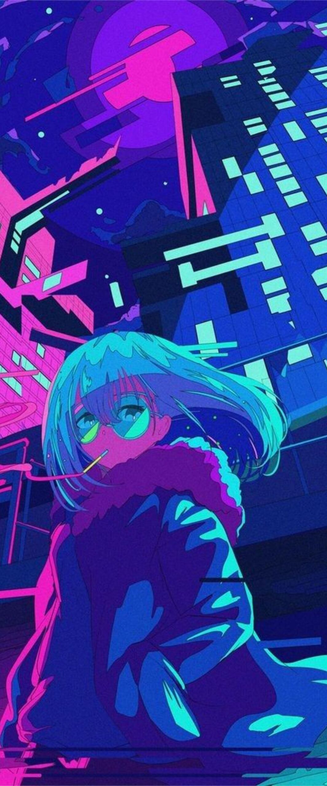 Best Vaporwave Anime Girl iPhone