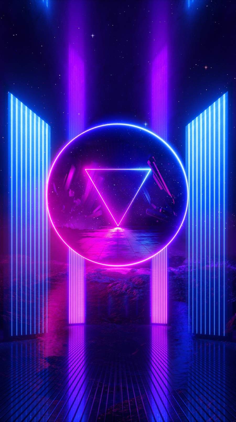 Neon Shine iPhone Wallpaper. Vaporwave