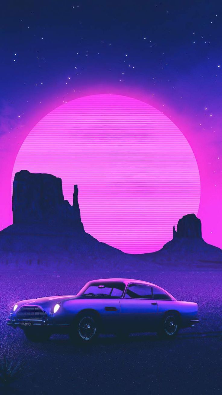 Retro Car Art iPhone Wallpaper. iPhone