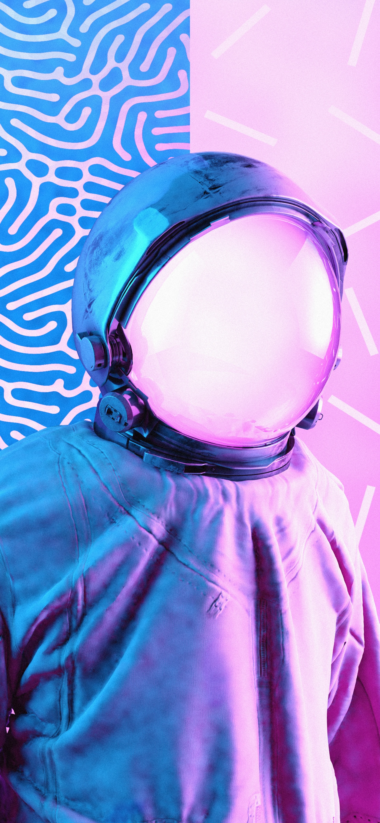 Space suit Wallpaper 4K, Vaporwave