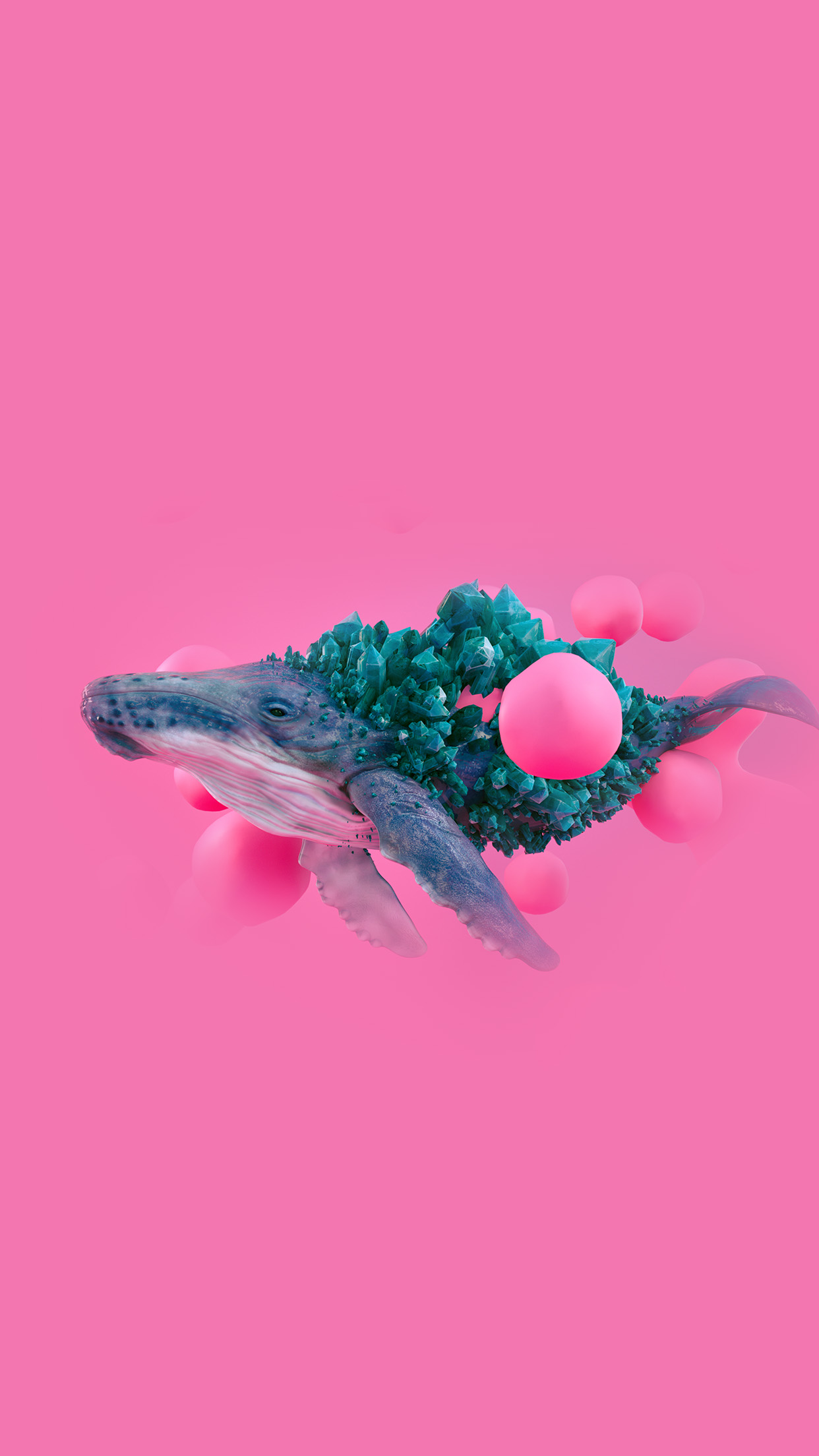 Whale Pink Bubble Illustration