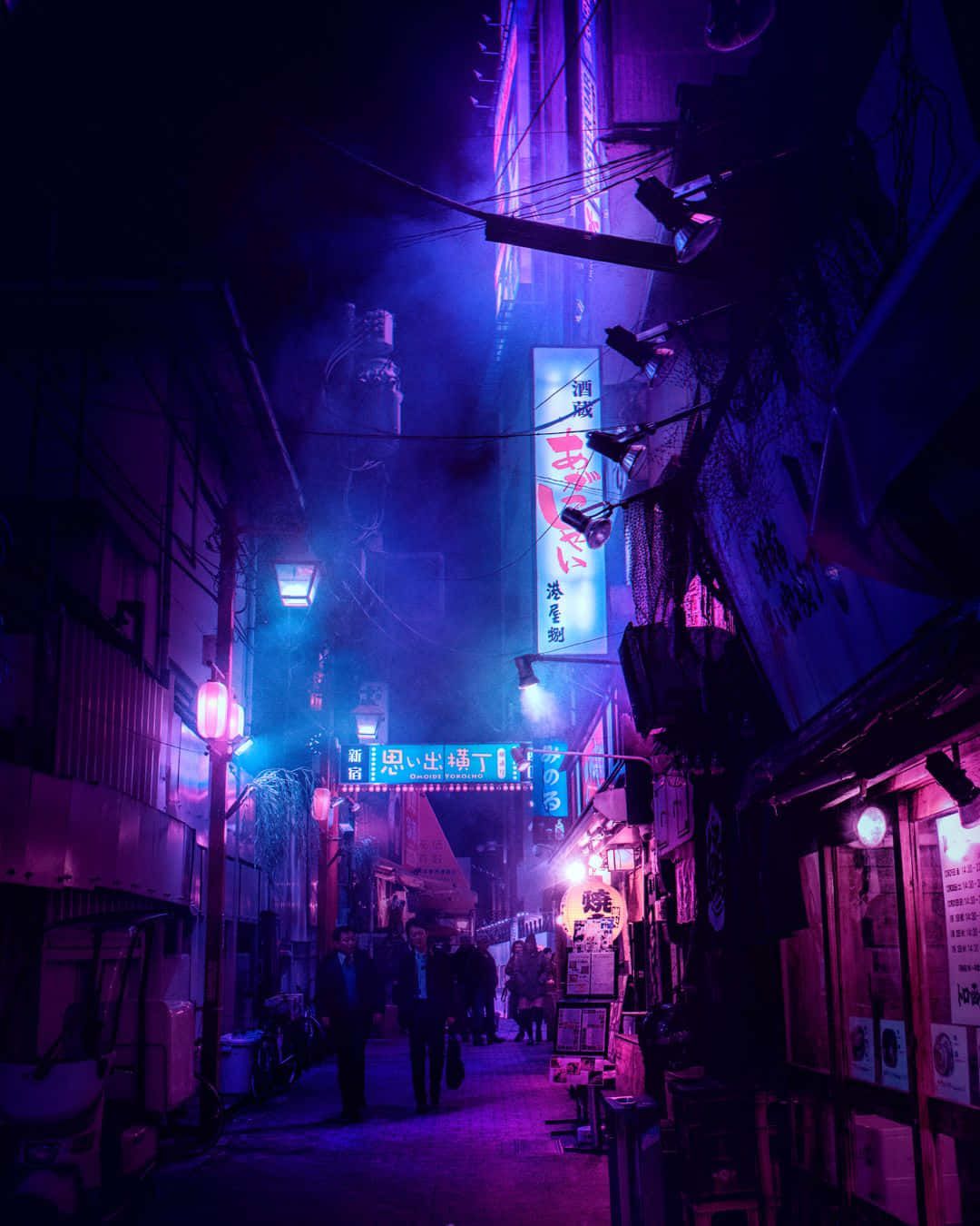 Download Neon Lights Illuminating Tokyo