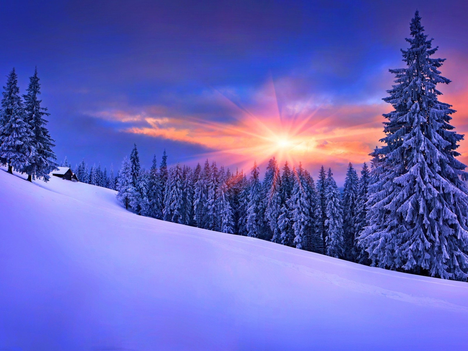 Late Winter Sunset 1600 x 1200 Wallpaper