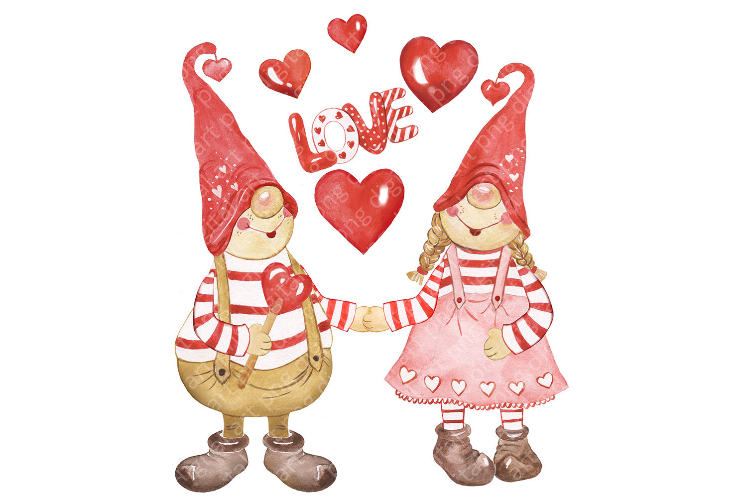 Gnomes Clipart. Valentines day clipart