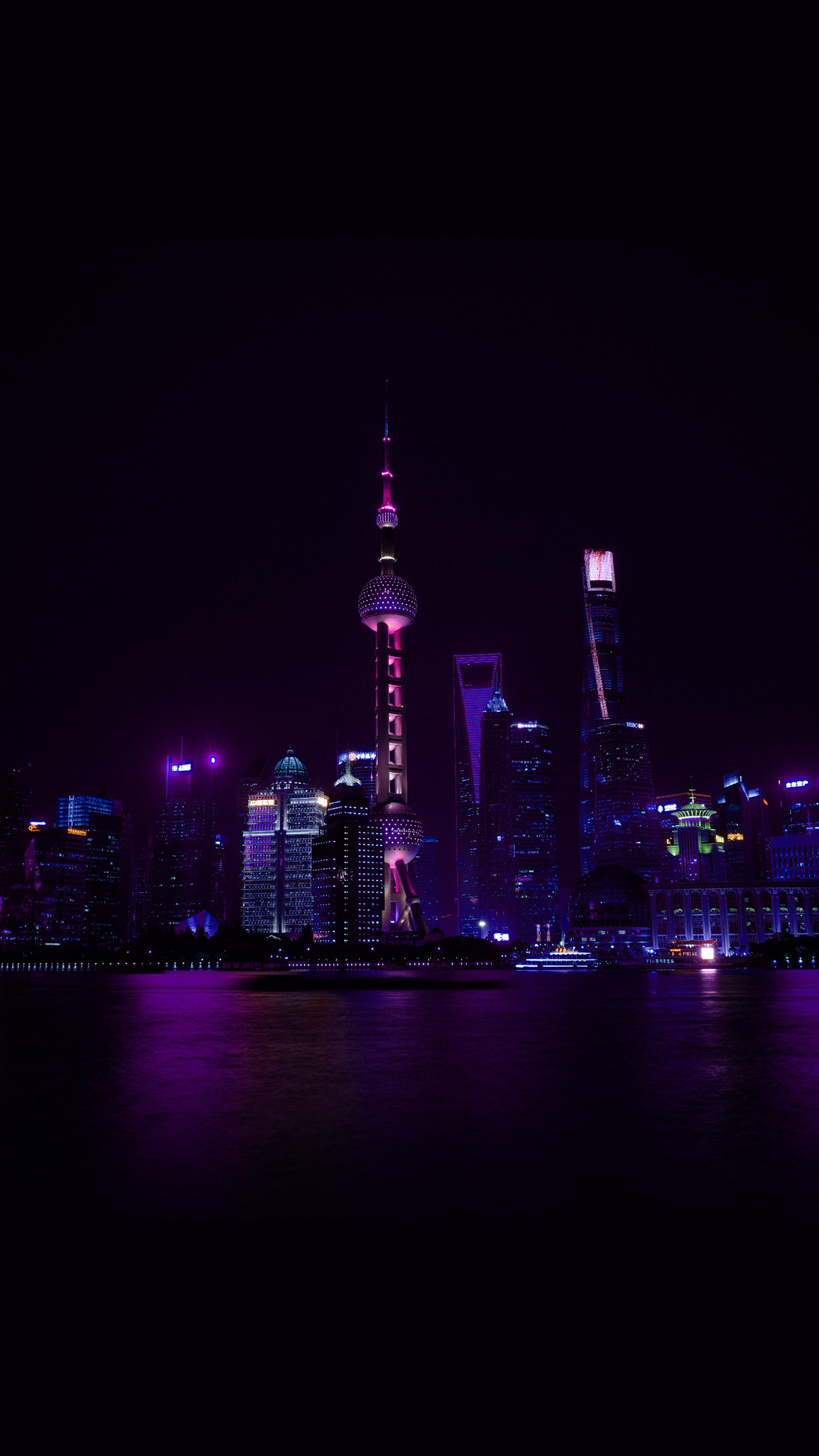 China Night City Nature Blue