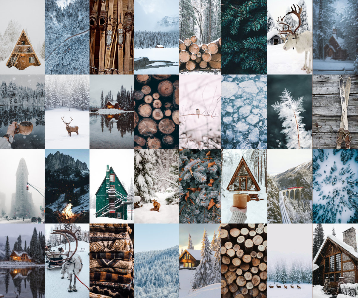 Winter Aesthetic Wall Collage
