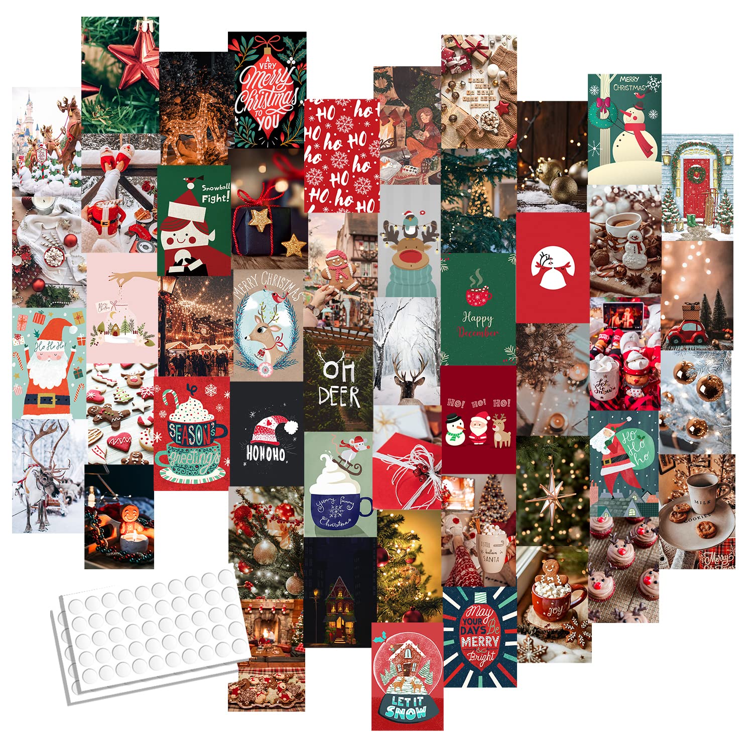 Christmas & Halloween Double Print Poster Picture Wall Decor Aesthetic 50 Pcs 4''x6'' Wall Collage Kit Room Decorations Preppy Bedroom Aesthetic