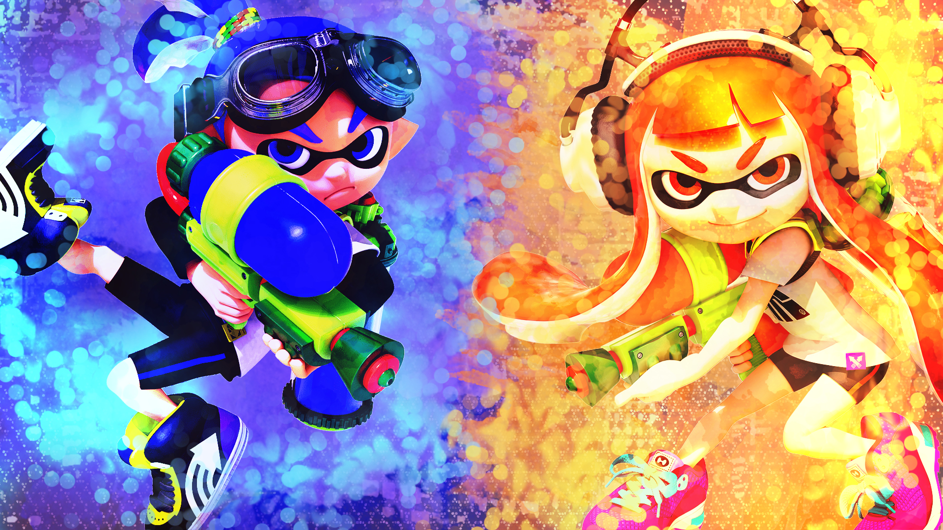 Inkling Boy and Inkling Girl Wallpaper
