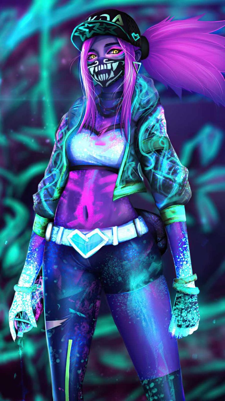kda akali fan art iPhone Wallpaper