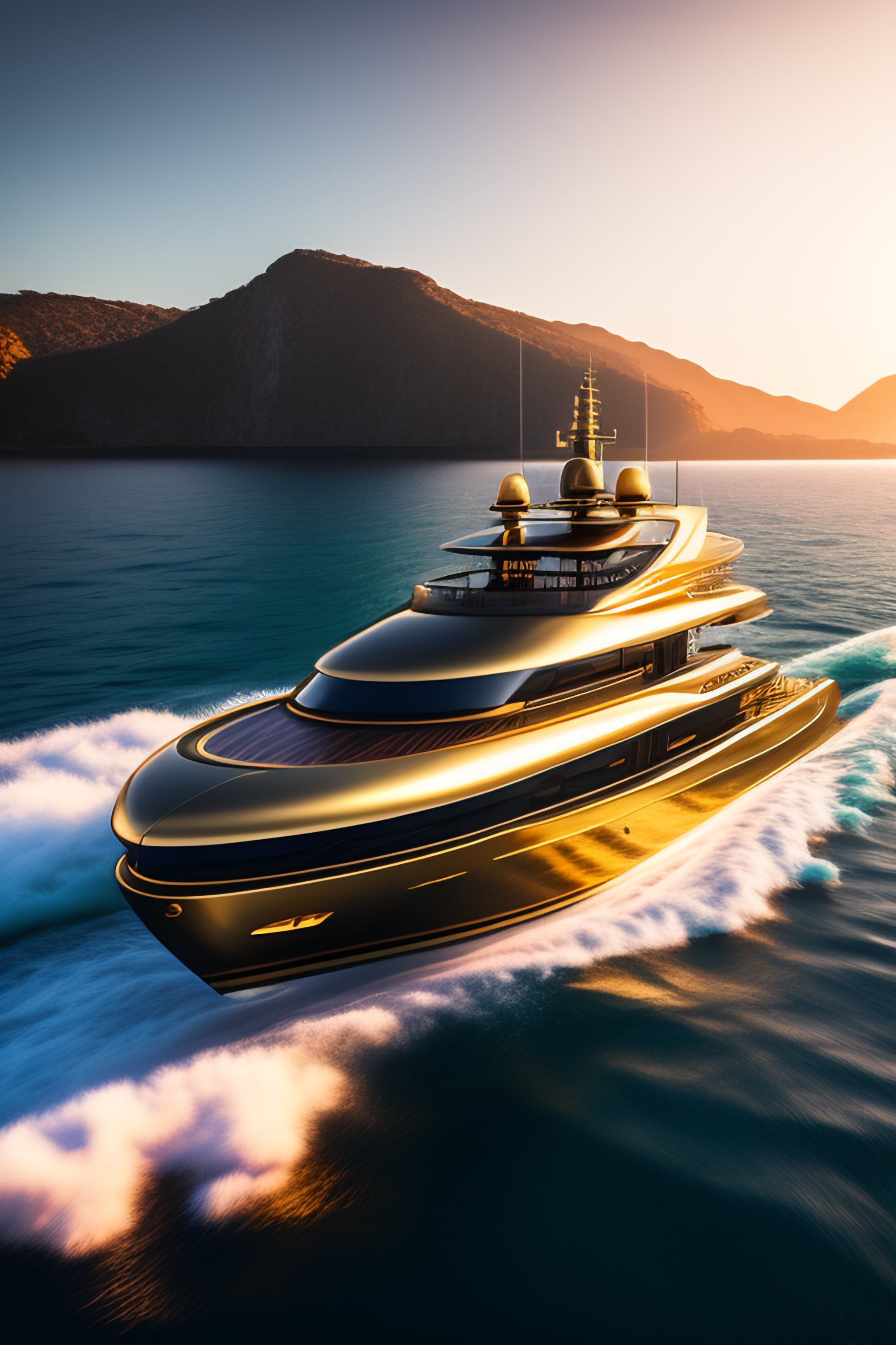 Luxury Lifestyle Yacht Boat and gold 4k