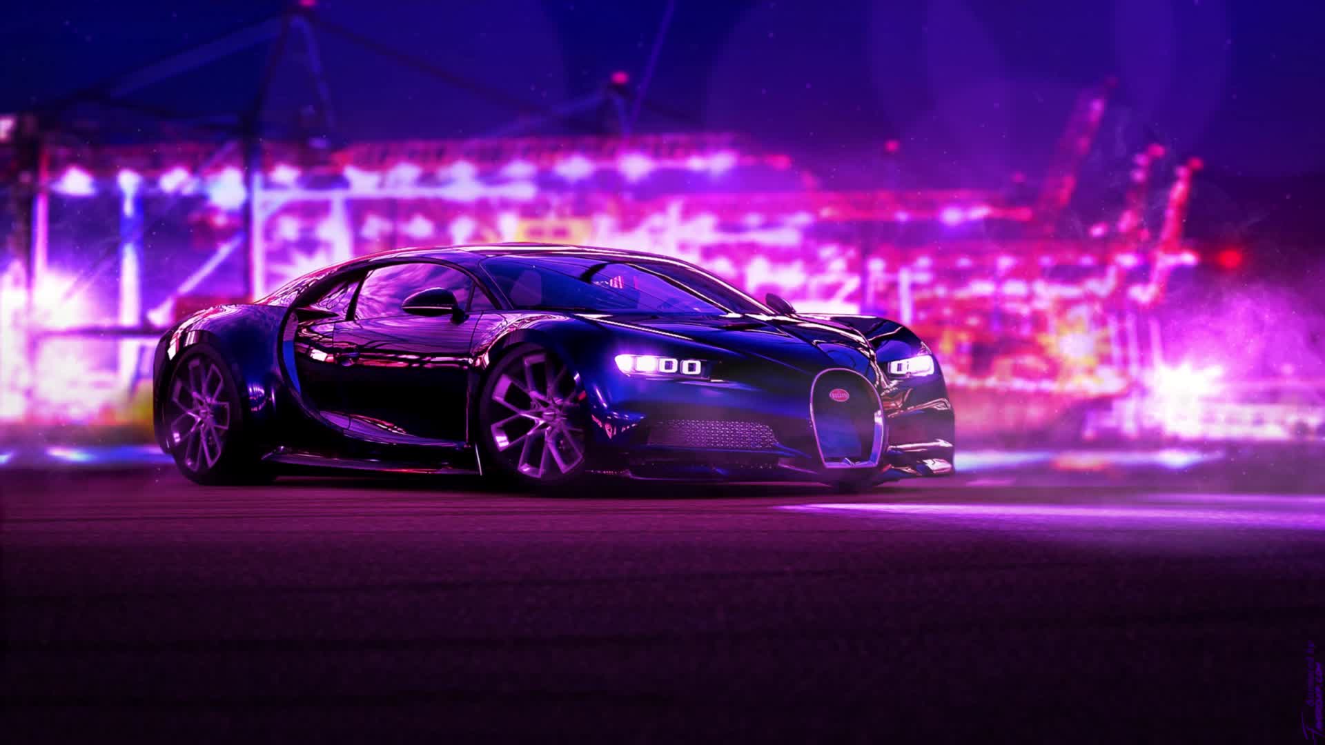Black Supercar Animated Wallpaper Bugatti Chiron