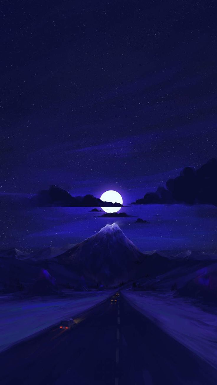 Moon Light Road iPhone Wallpaper