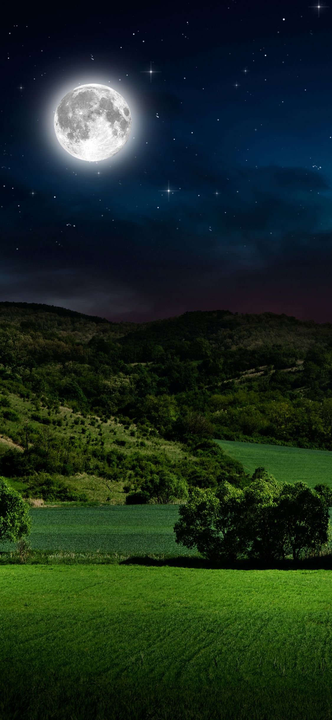 Moon and mountain Wallpaper Download