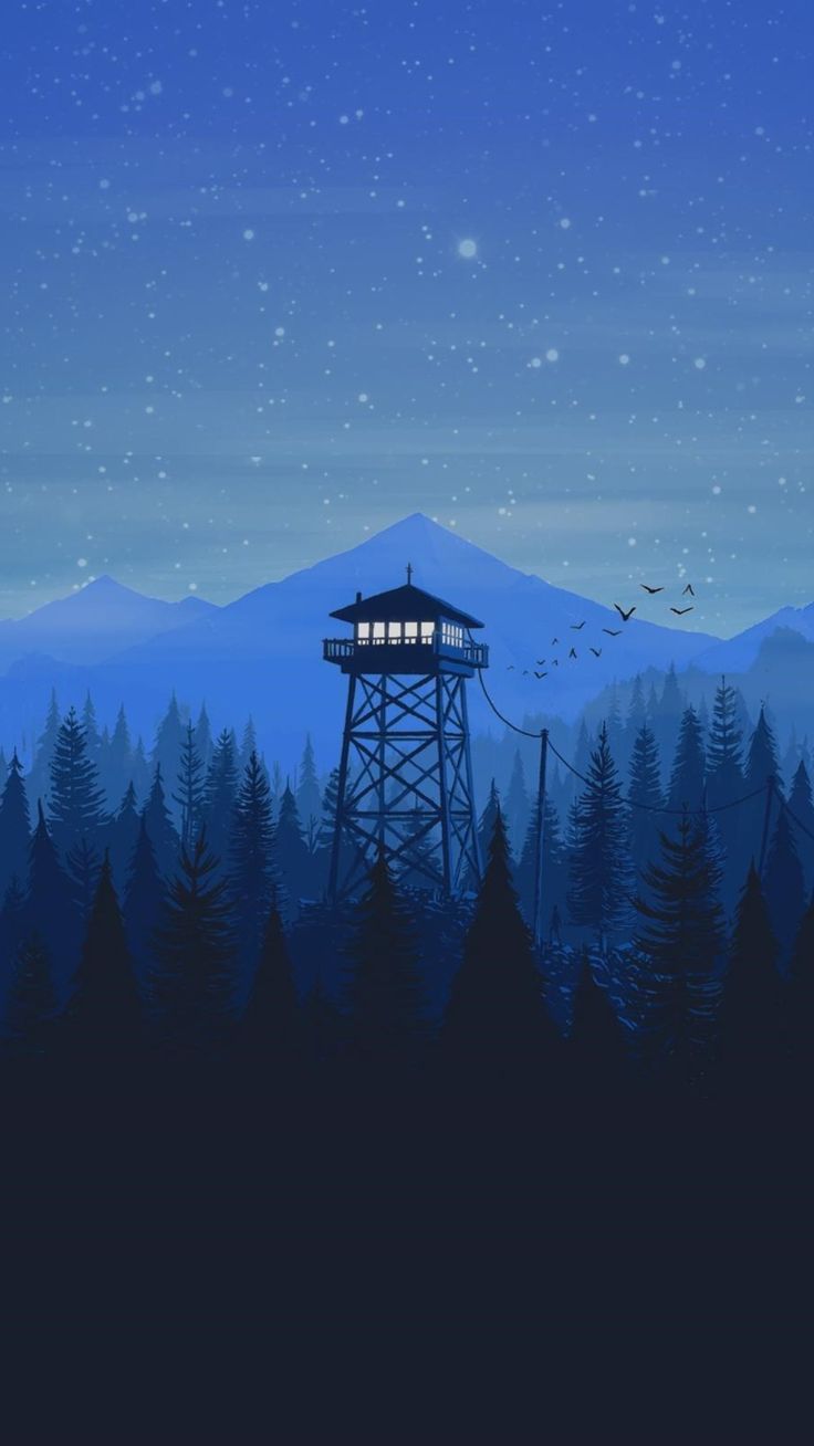 Firewatch. iPad wallpaper watercolor