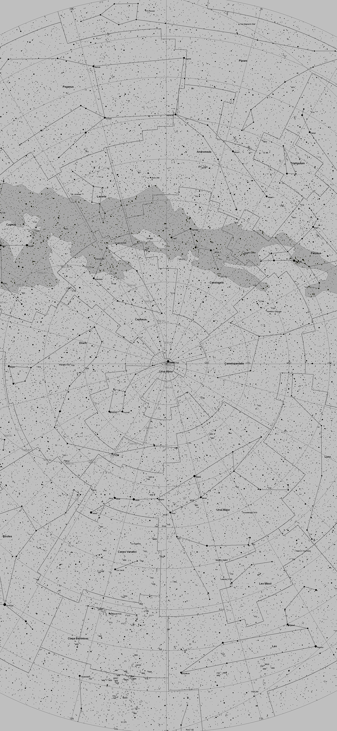 Space Star Map Pattern White