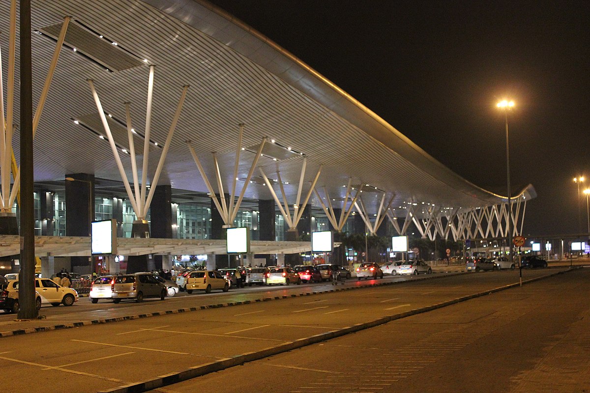 Night view of Bangalore Airport