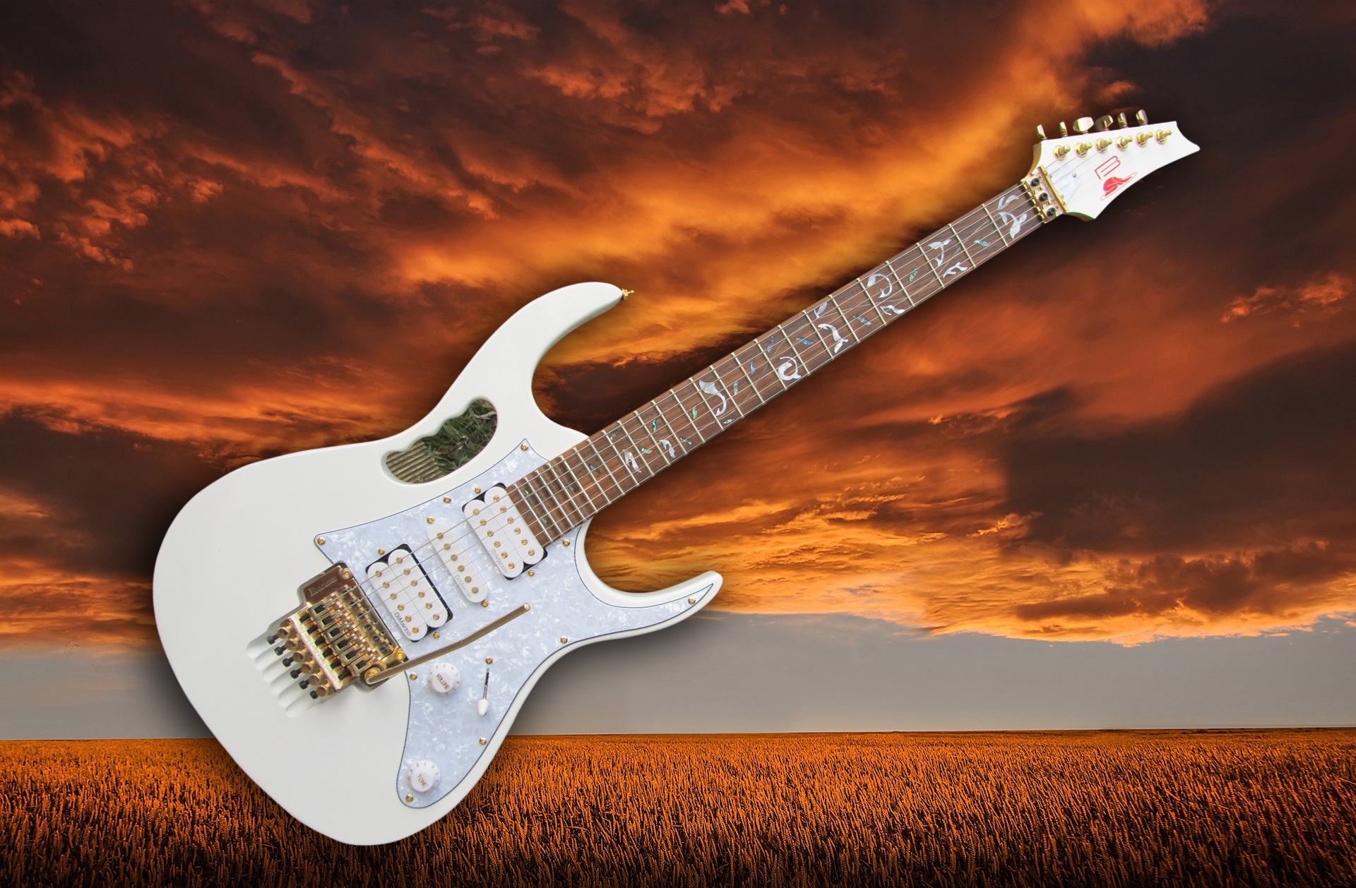 White Electric guitar