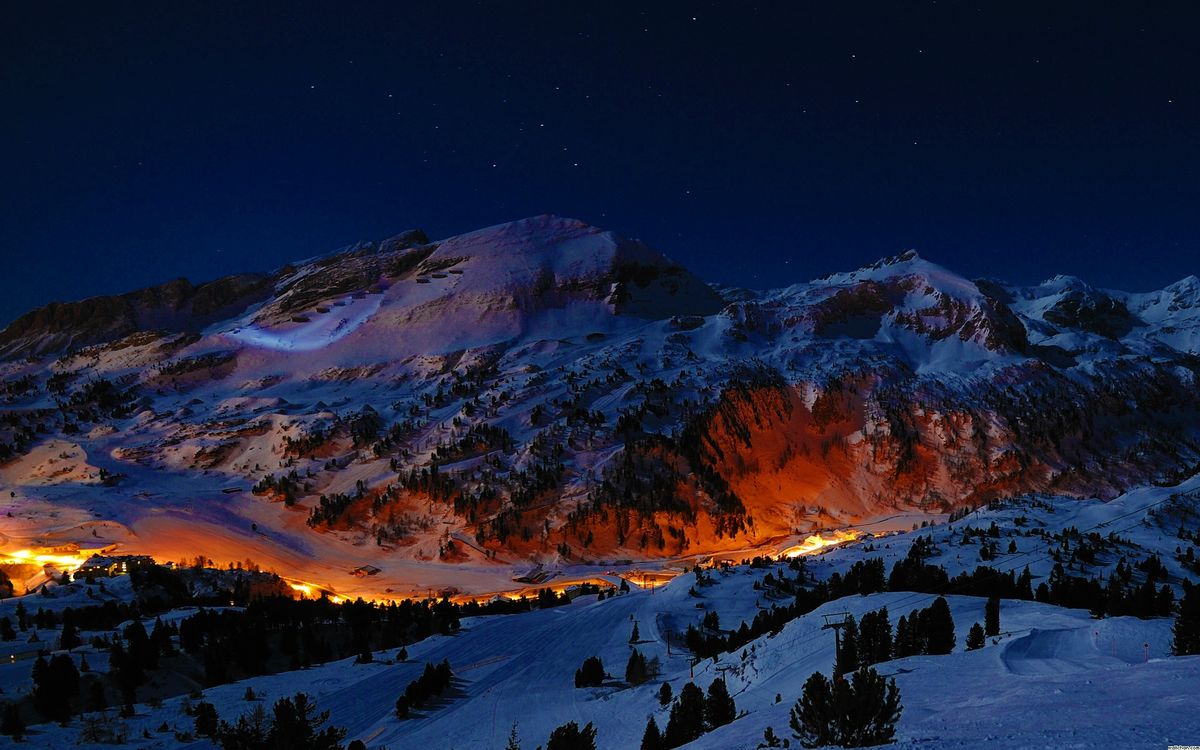 night, Mountain wallpaper, Mountain image