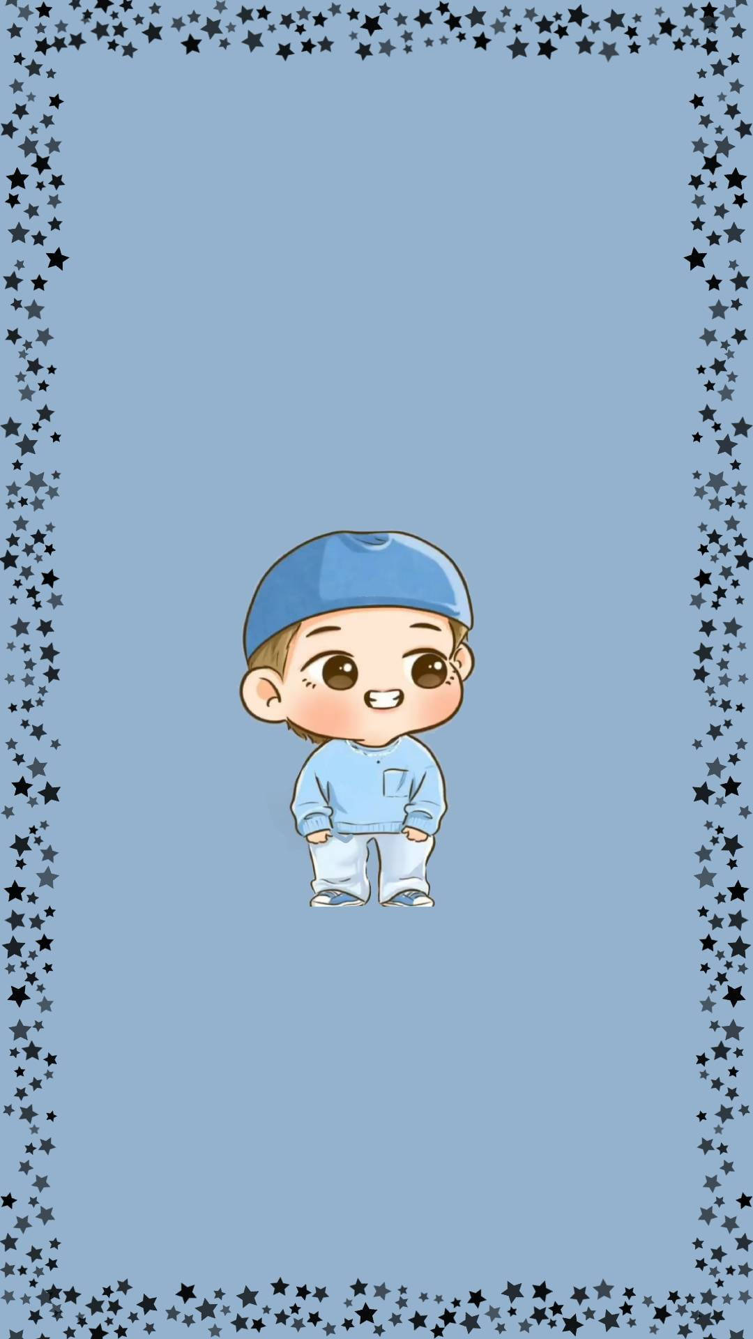 BTS Tinytan V Chibi Fan Art Wallpaper