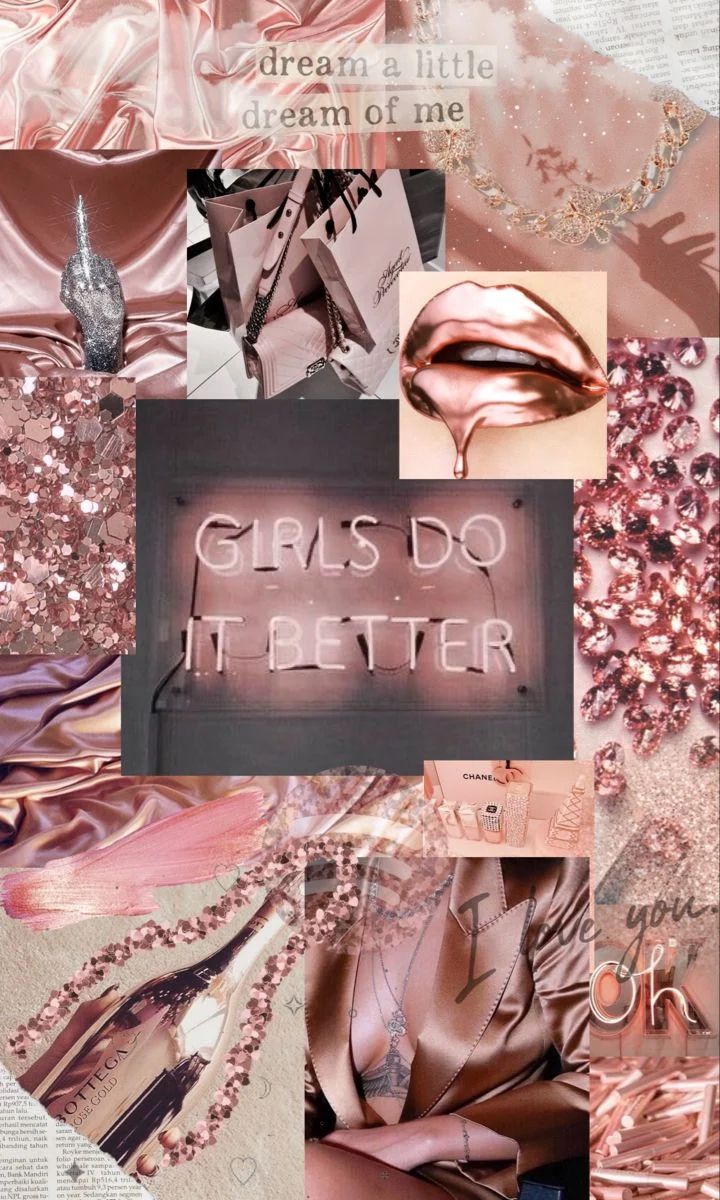 Rose gold collage wallpaper. Rose gold