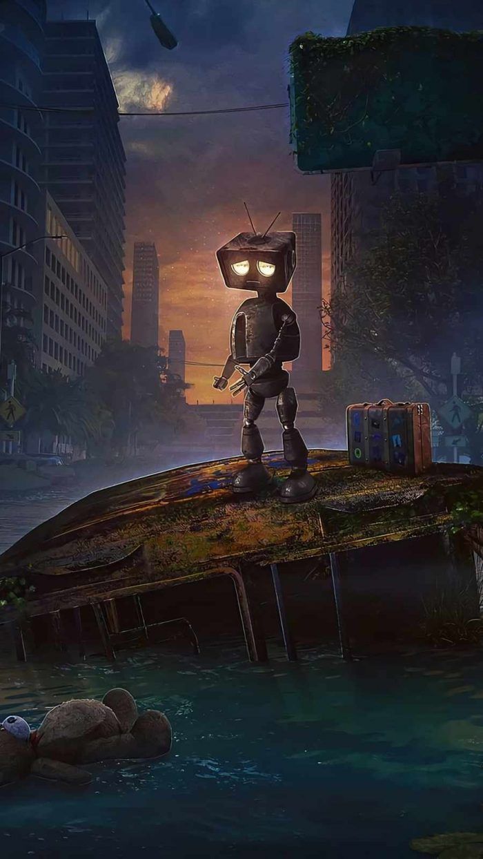 The Lonely Robot IPhone Wallpaper