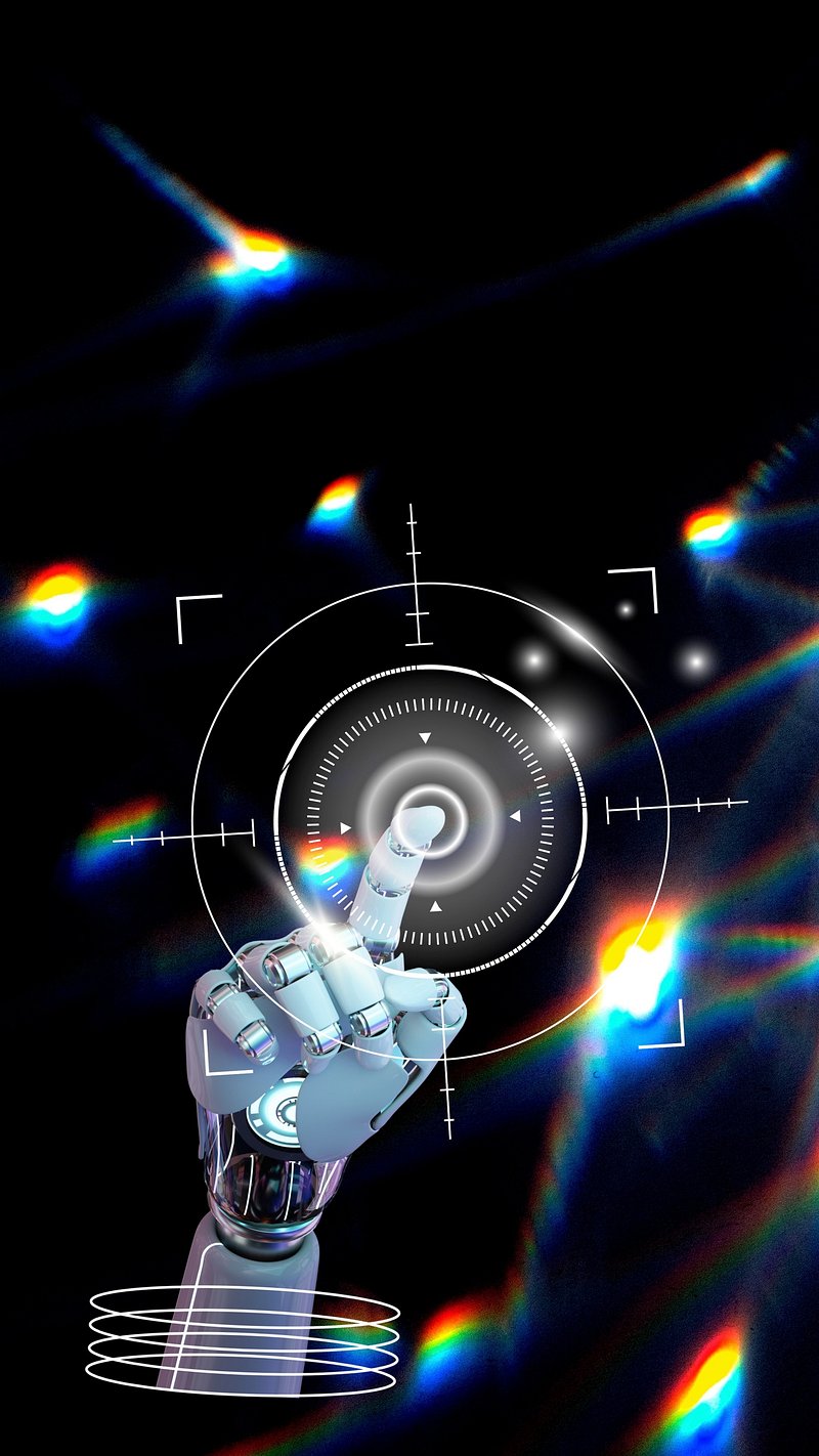 AI robot mobile wallpaper, futuristic