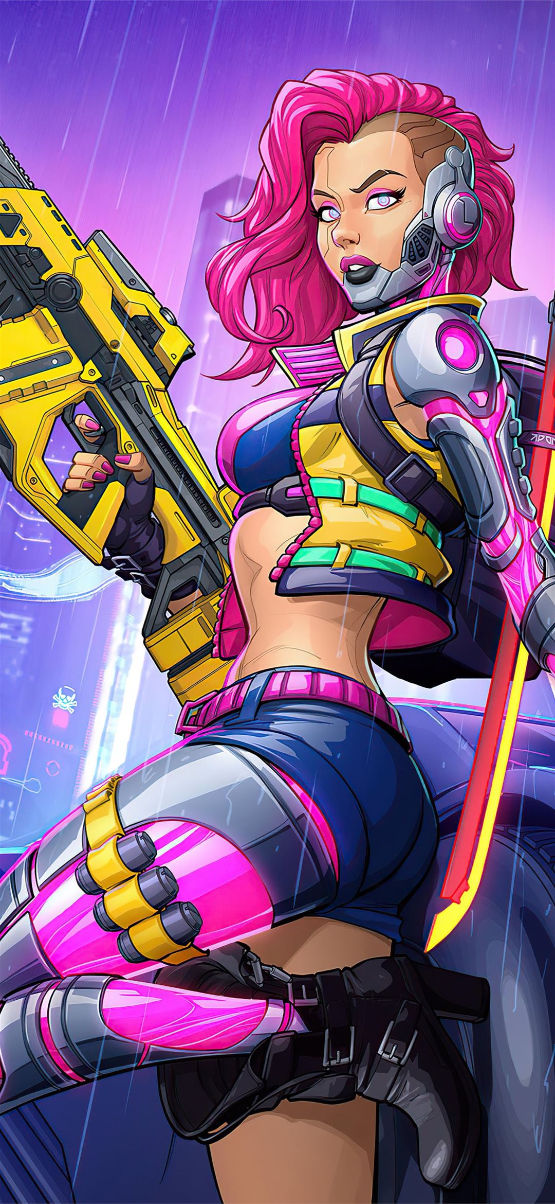 cyberpunk 2077 pinup girl 5k iPhone
