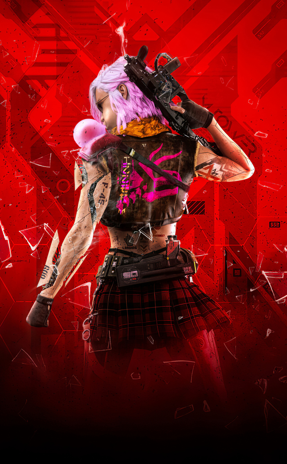 wallpaper 950x1534 cyberpunk girl