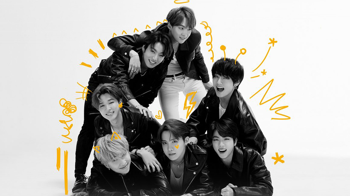 laptop. bts group music kpop
