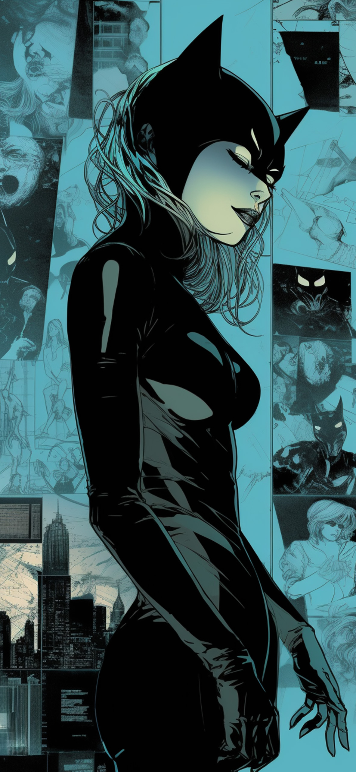 DC Catwoman Blue Wallpaper