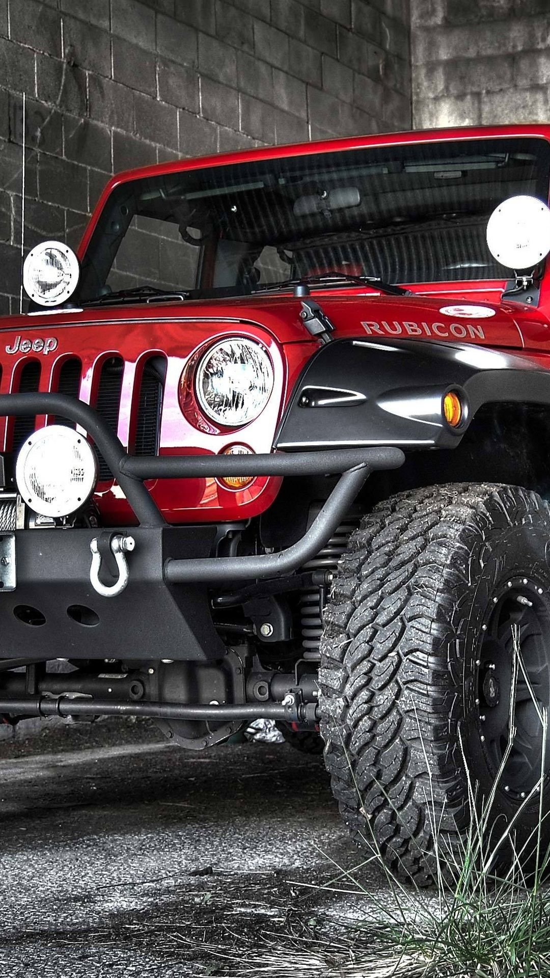 Red jeep wrangler rubicon Wallpaper