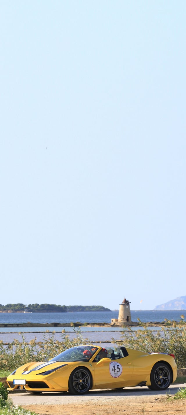 Yellow Ferrari mobile wallpaper. They