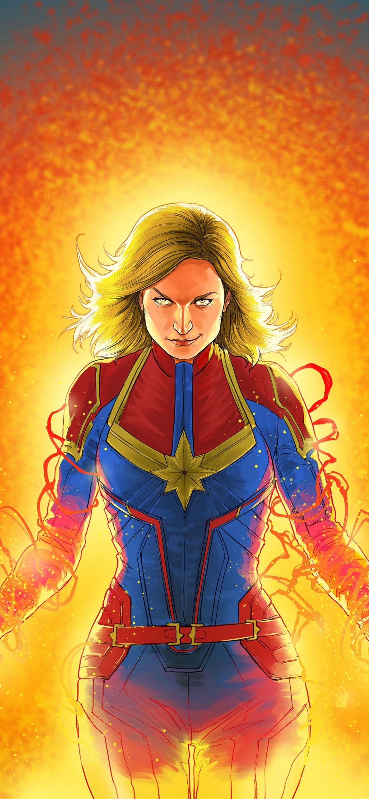Captain Marvel Cartoon iPhone