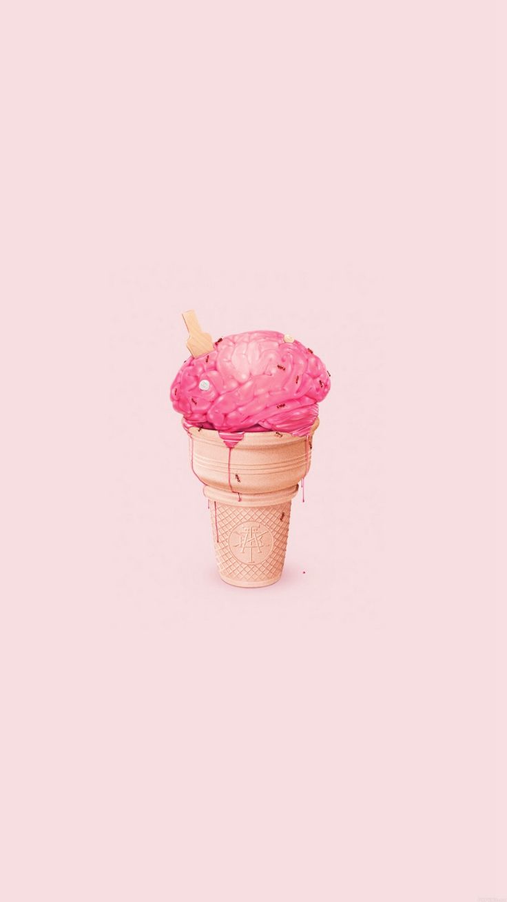 Brain Icecream Illust Art Cute Pink