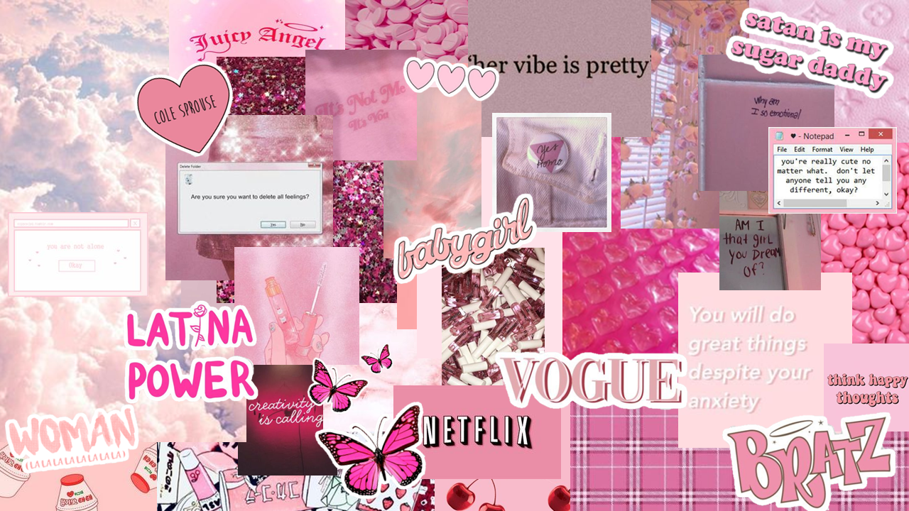 pink laptop aesthetic. Pink wallpaper