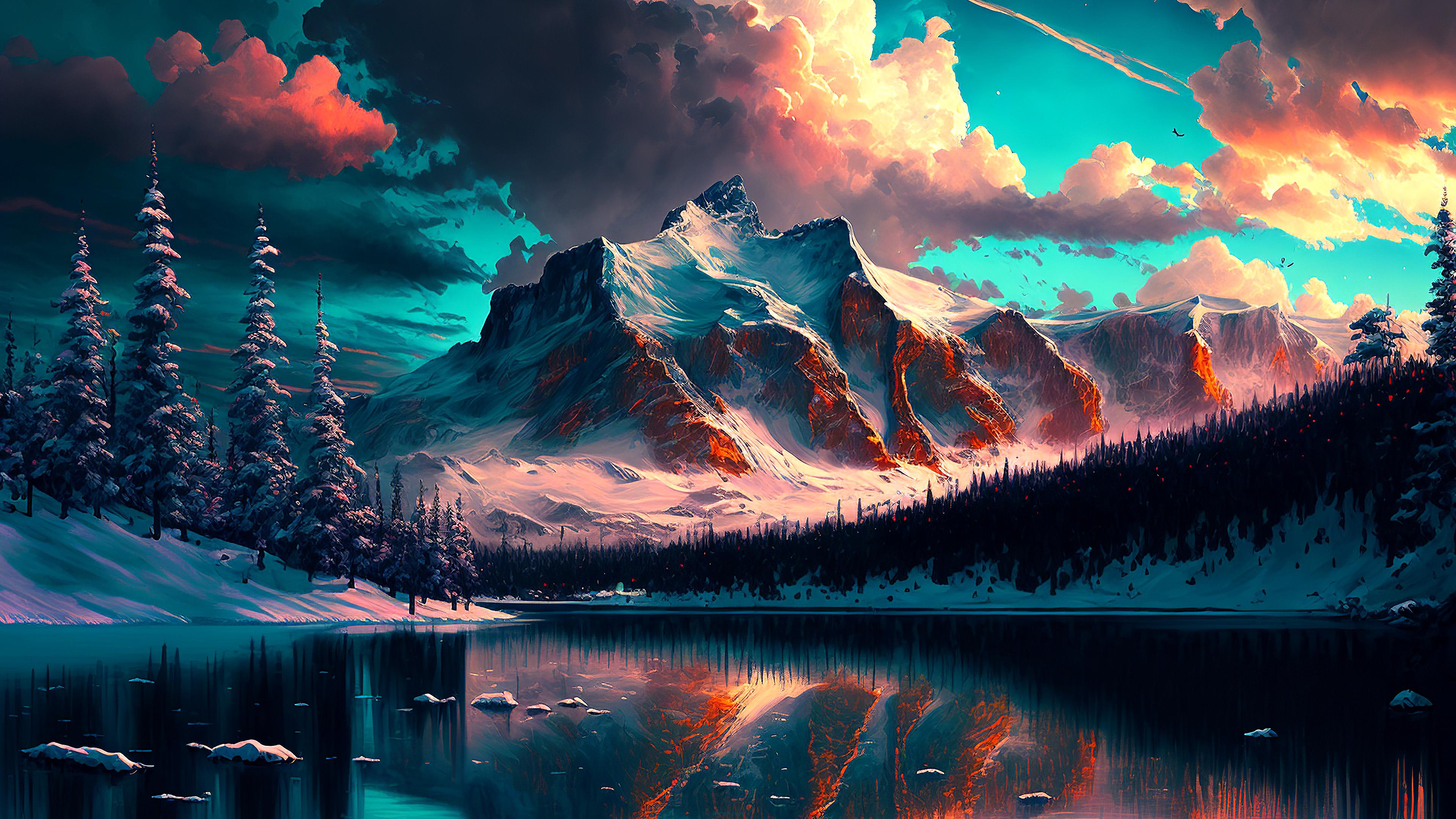 Snow Capped 4K {3840x2160} By A.i., R