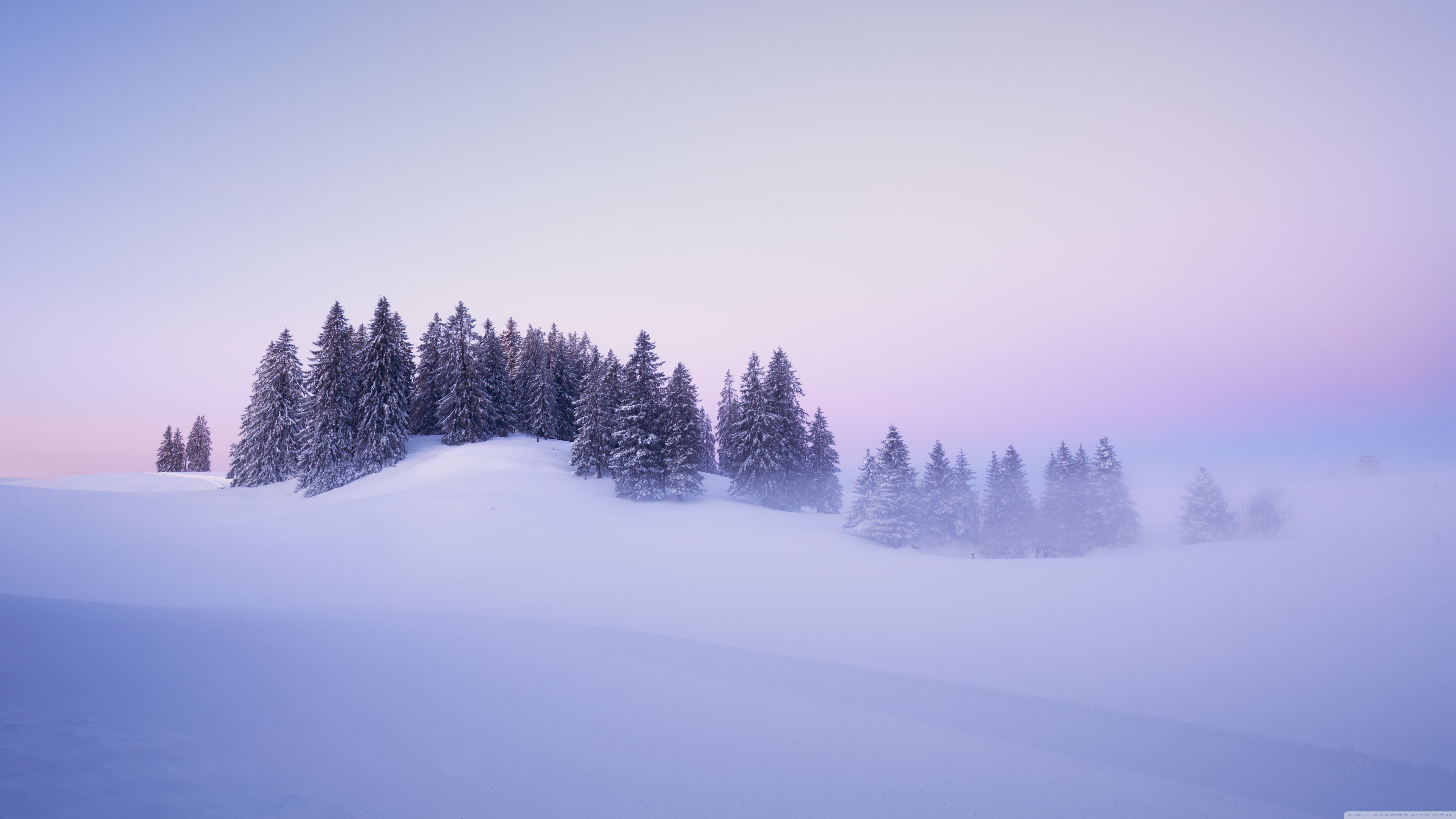 Snowy Hill Ultra HD Desktop Background