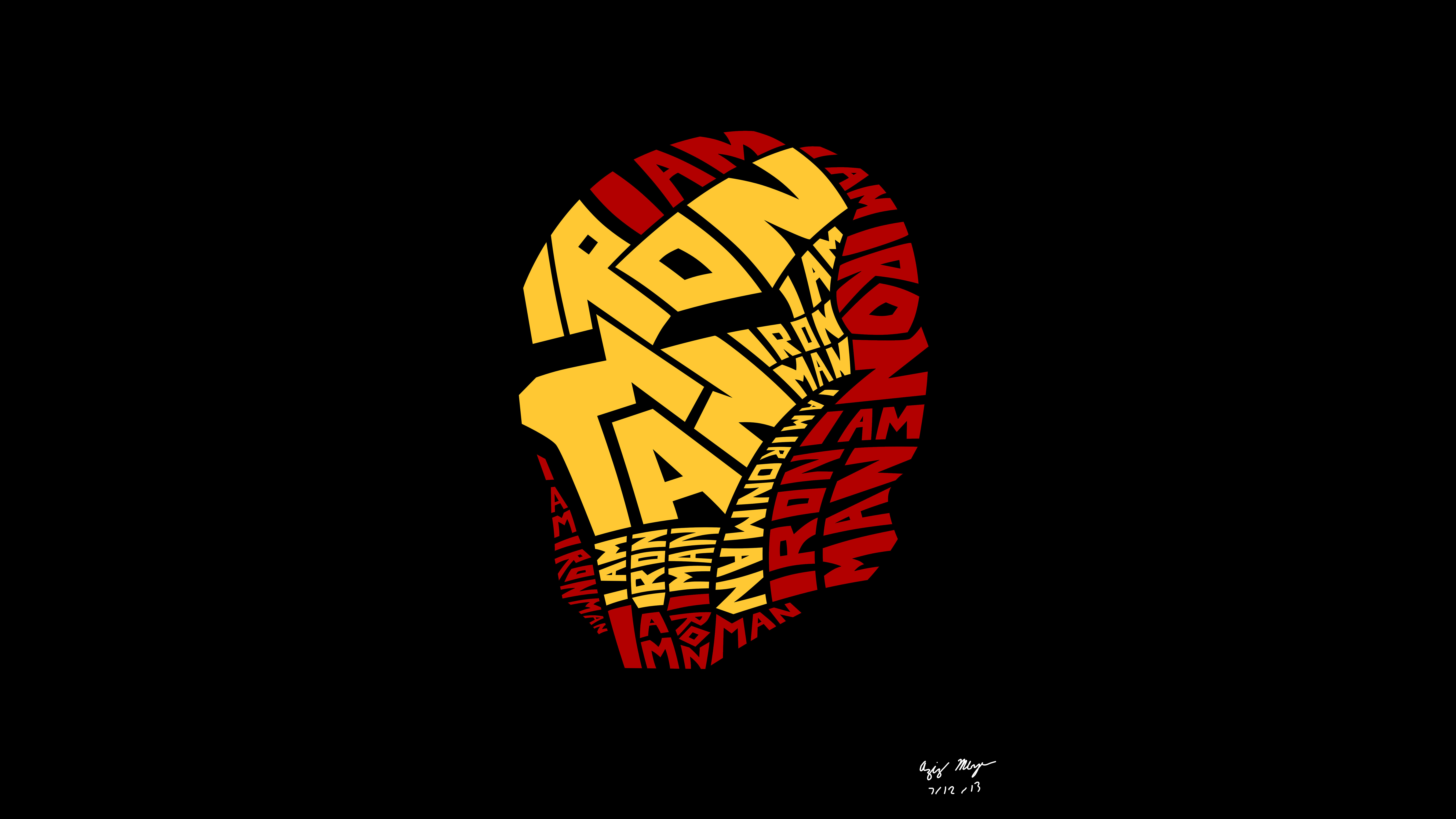 Iron Man Typography Artwork 8k